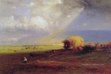 Passer les nuages ​​en passant la douche paysage Tonalist George Inness Peinture à l'huile